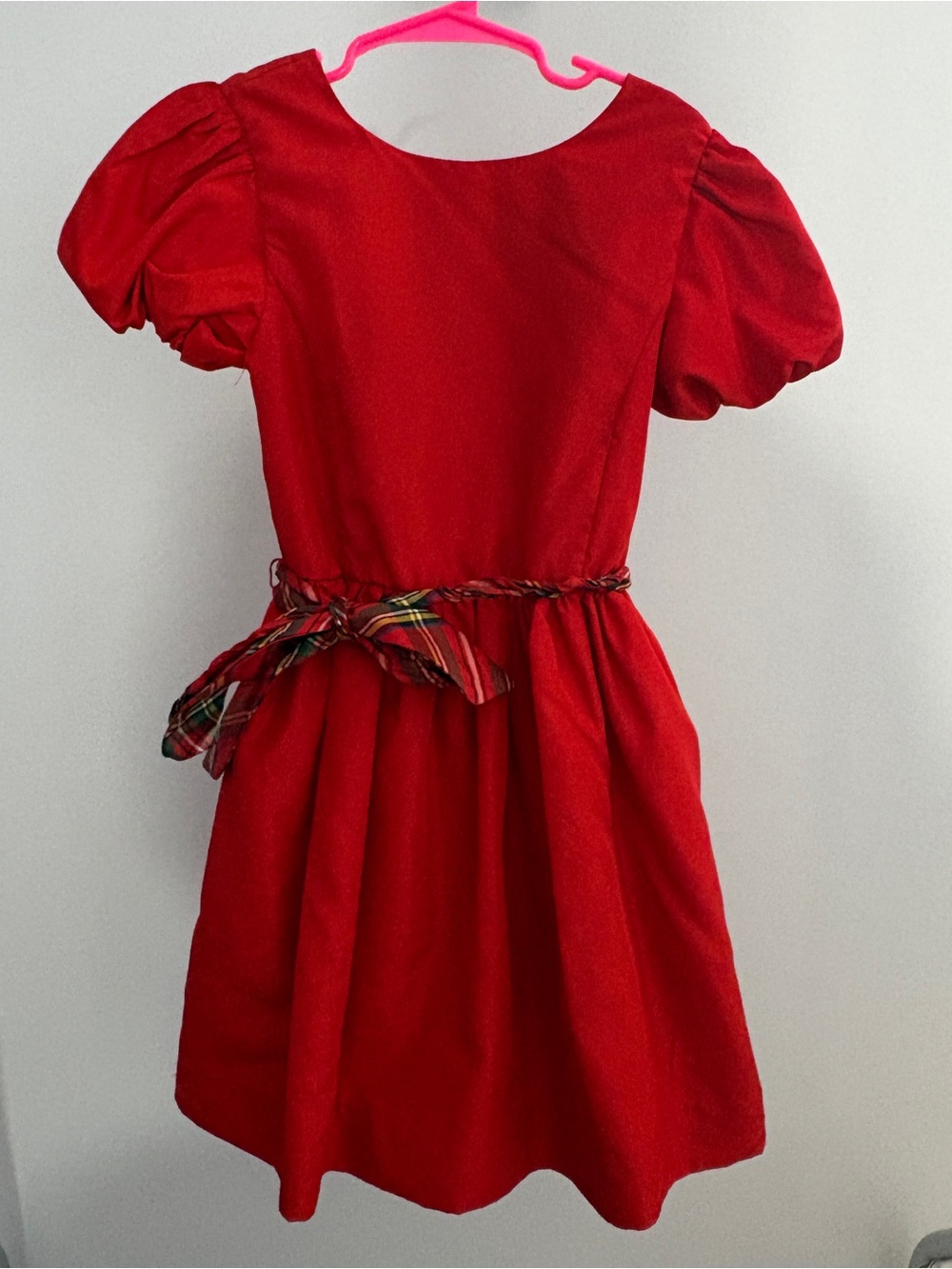 Polo by Ralph Lauren Red Girls Dress with Tartan Sash